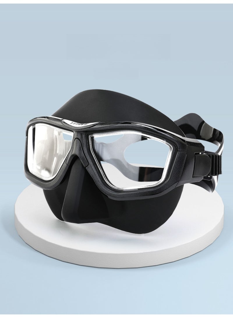 WAVE Black Anti-Fog Dive Mask – Panoramic View, Leak-Proof 3D Fit & Adjustable Silicone Strap - Image 5