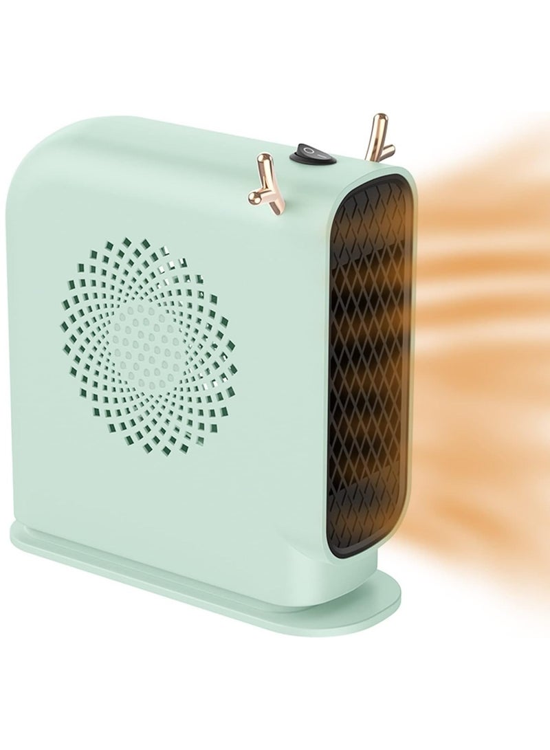 DubaiGallery Space Heater for Indoor Use, 500W Mini Fan Heater with 2 Heating Modes, Energy Saving and Quiet, Overheating Protection, Portable Plug Adjustable Heater for Bedroom, Living Room, Office  - Image 2