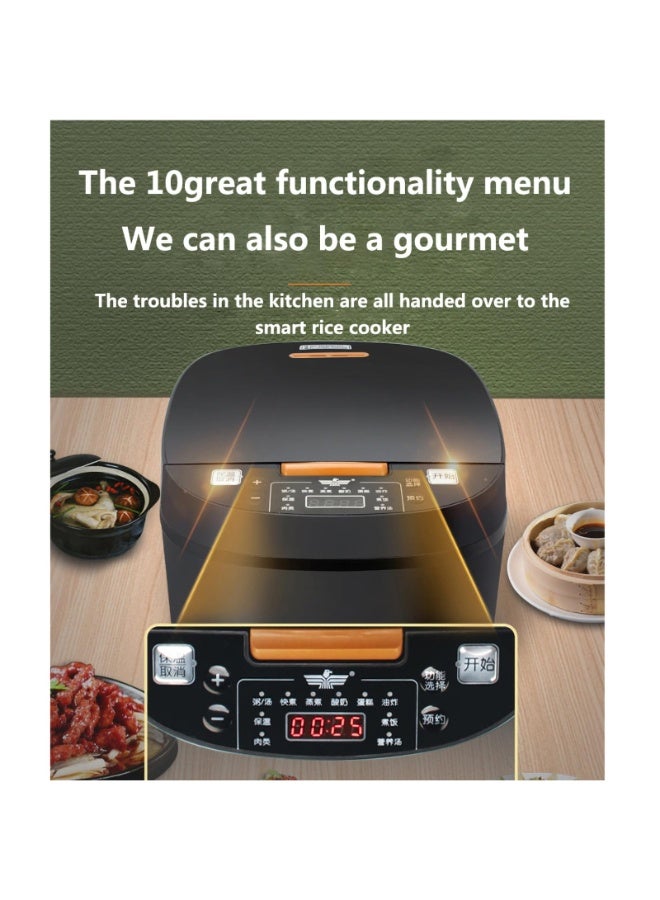 5L Household Intelligent Electric Rice Cooker, Multifunctional Large Capacity Rice Cooker with Appointment Timing, Non-Stick Inner Pot, Includes Measuring Cup & Spoon  - Image 4