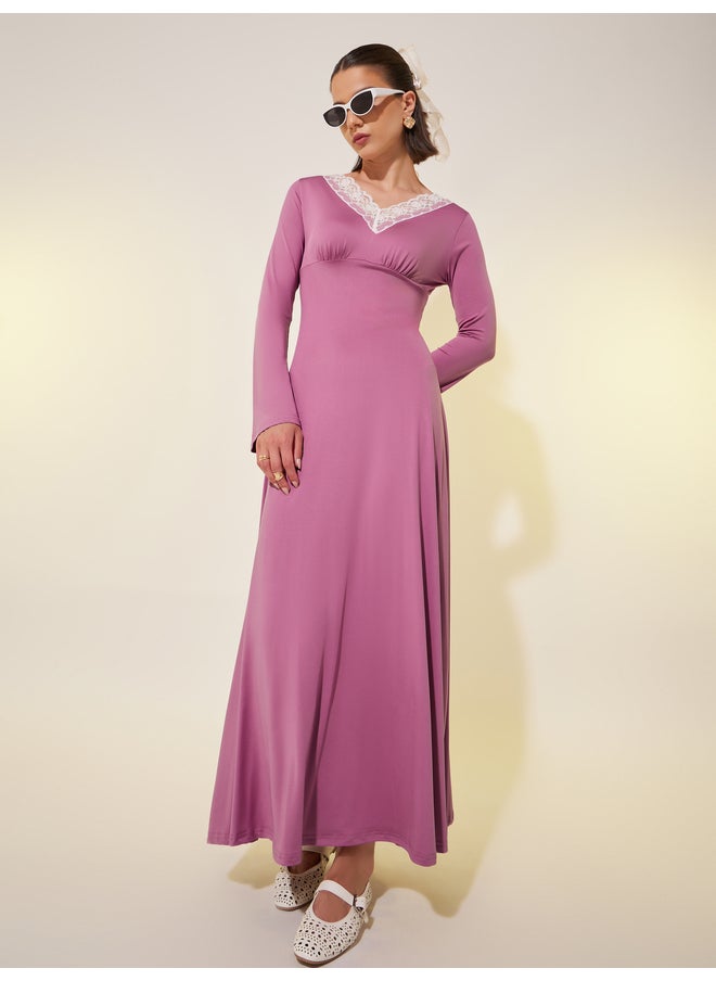 Take Two Lace Trim Maxi Dress  - Image 2
