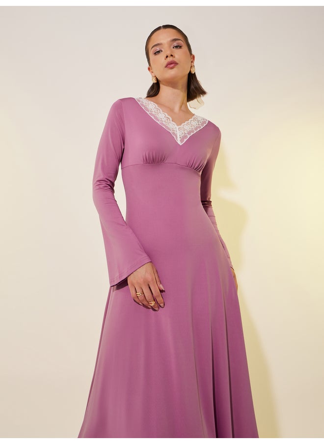 Take Two Lace Trim Maxi Dress  - Image 3
