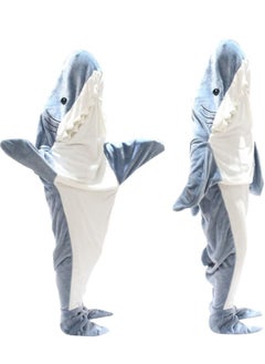 Generic Shark Blanket Super Soft Soft Flannel Hoodie Sleeping Bag Wearable Loose One Piece Pajamas for Home  - Image 1