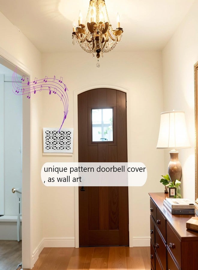 JZLiner Doorbell Chime Cover Modern Home Decor Chime Box Only Premium Wooden Designed for Doorbell (White) - Image 3