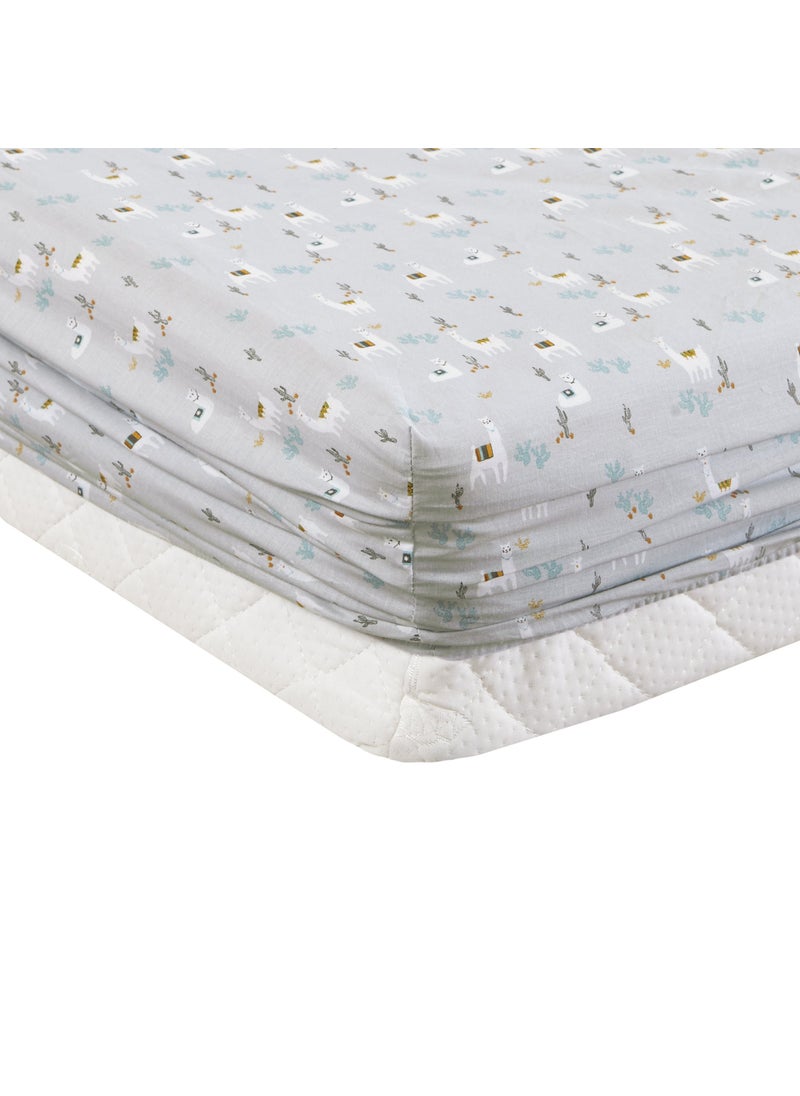 Comfort Spaces Comfort Spaces 100% Cotton Sheet Set Breathable  Lightweight  Soft with 14"" Elastic Pocket Fits up to 16"" Mattress  All Season Cozy Bedding  Matching Pillow Case  King Lama Multi 4 Piece  - Image 4
