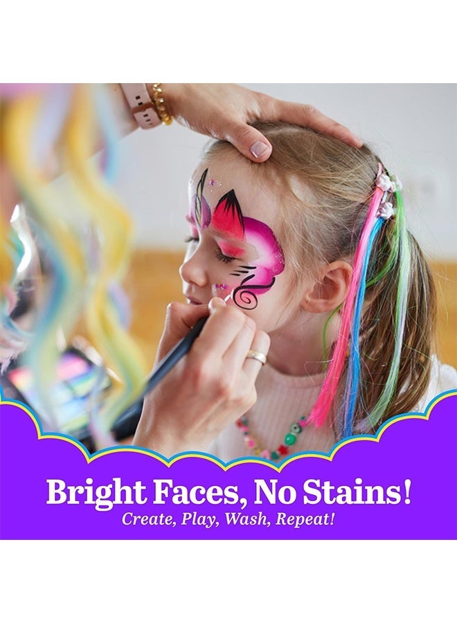 poetry shadow Face Painting Kit for Kids, Non Toxic and Washable Face Paint Kit, Hypoallergenic Make up for Children, Professional Multicolored Pallet for Parties and Celebrations - Image 3