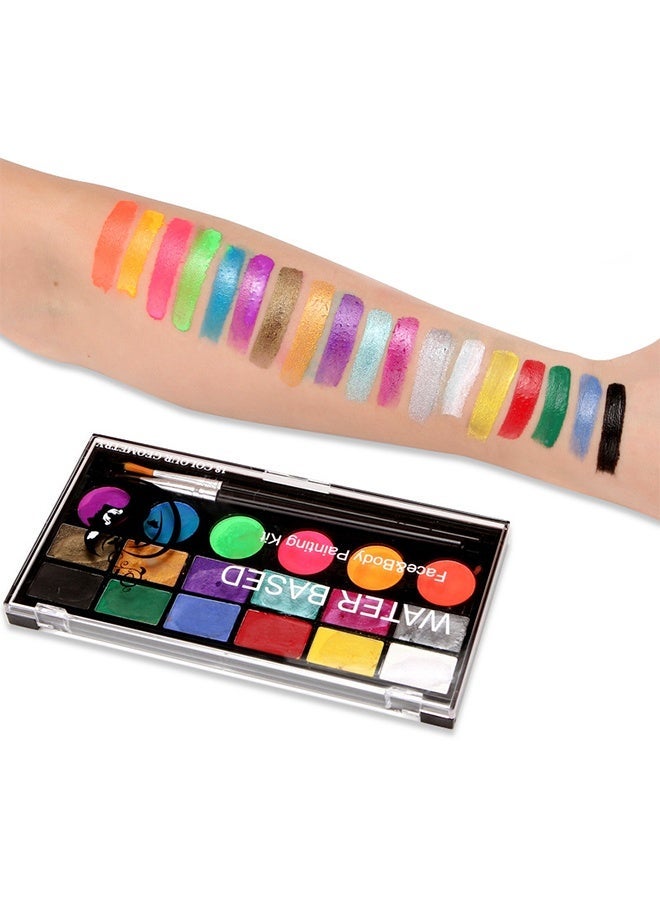 poetry shadow Face Painting Kit for Kids, Non Toxic and Washable Face Paint Kit, Hypoallergenic Make up for Children, Professional Multicolored Pallet for Parties and Celebrations - Image 2