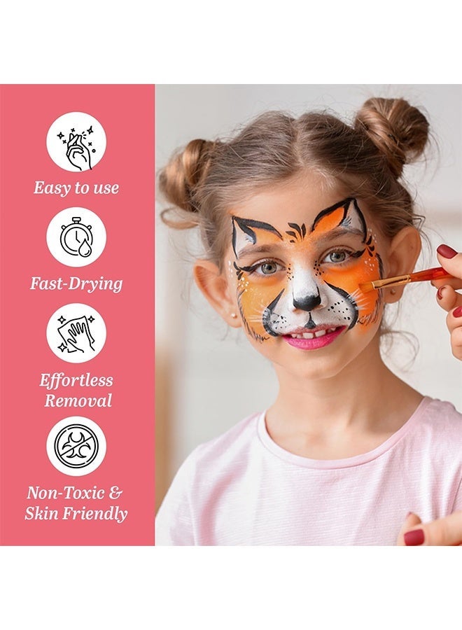 poetry shadow Face Painting Kit for Kids, Non Toxic and Washable Face Paint Kit, Hypoallergenic Make up for Children, Professional Multicolored Pallet for Parties and Celebrations - Image 4