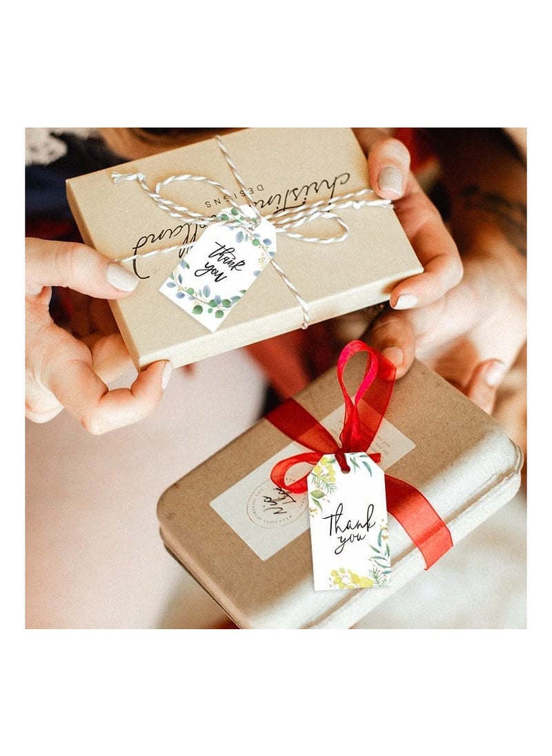 SYOSI - 50Pcs Thank You Tags Thank You Gift Tags Gift Wrap Tags with String for Coming Hanging Baby Shower Birthday Wedding Bridal Special Events Party Favors - Image 1