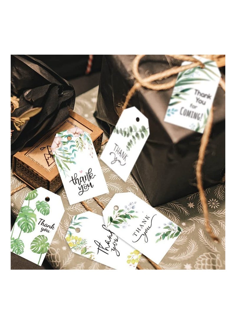 SYOSI - 50Pcs Thank You Tags Thank You Gift Tags Gift Wrap Tags with String for Coming Hanging Baby Shower Birthday Wedding Bridal Special Events Party Favors - Image 1