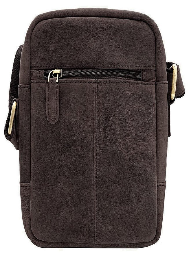 WildHorn Genuine Leather Mini Sling Bag for Men | Compact, Durable & Stylish | Buckle Closure | Front Zip Pocket | 1-Year Warranty - Image 5