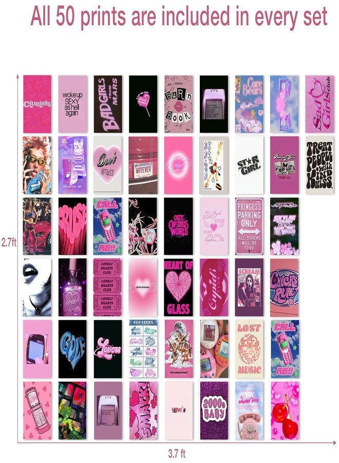 KBKBART 50-Piece Mcbling Vintage Wall Collage Kit - Trendy Y2K Posters, Cute Anime Art, and 4x6 Aesthetic Prints for Teen Girls, College Dorms, and Downtown Girl Rooms - Image 2
