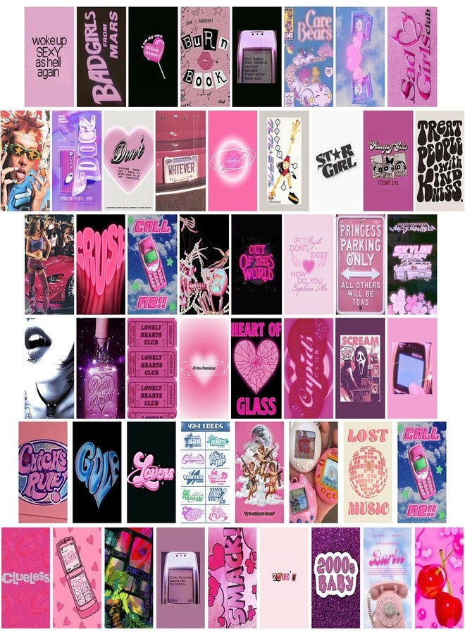KBKBART 50-Piece Mcbling Vintage Wall Collage Kit - Trendy Y2K Posters, Cute Anime Art, and 4x6 Aesthetic Prints for Teen Girls, College Dorms, and Downtown Girl Rooms - Image 1