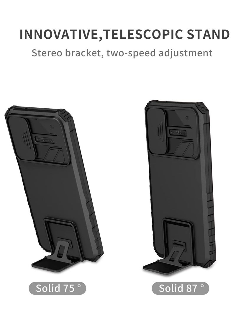 Samsung Galaxy A15 Mobile Phone Case Cover, Innovative Telescopic Bracket, Sliding Protection Camera Window, Bumper Shockproof Phone Back Cover - Image 4