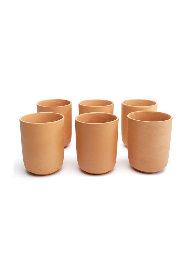 ARK - Terracotta Clay Glasses Set | Handcrafted Earthenware Glasses | Eco-Friendly | Chemical-Free | pH Balancing | Cooled Freshness | Earthen Gifting | Serving Set | Each 300 ml - Image 1