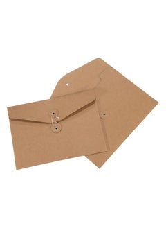 PATIKIL String Envelope File Folders 2 Pack A5 Size Document Letter Organizer Holder Filing Jacket For Office Brown  - Image 1