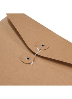 PATIKIL String Envelope File Folders 2 Pack A5 Size Document Letter Organizer Holder Filing Jacket For Office Brown  - Image 4