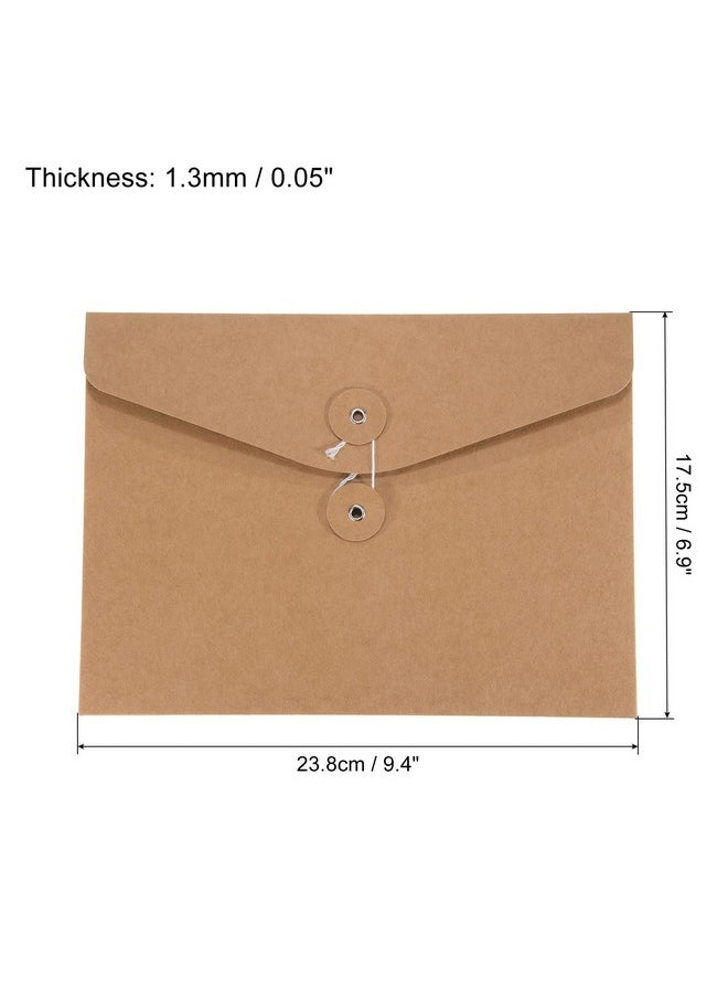 PATIKIL - String Envelope File Folders 2 Pack A5 Size Document Letter Organizer Holder Filing Jacket For Office Brown - Image 1