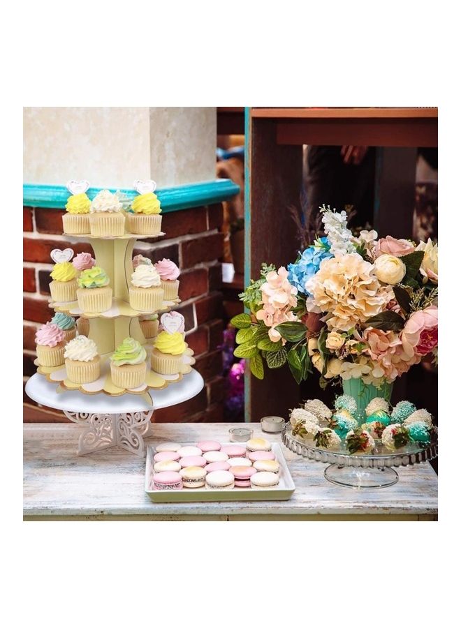 NIBEMINENT 3 Tier Cake Display Stand And Fruit Plate Yellow Lollipop - Image 3