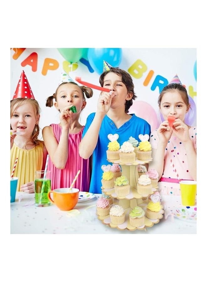 NIBEMINENT 3 Tier Cake Display Stand And Fruit Plate Yellow Lollipop - Image 4