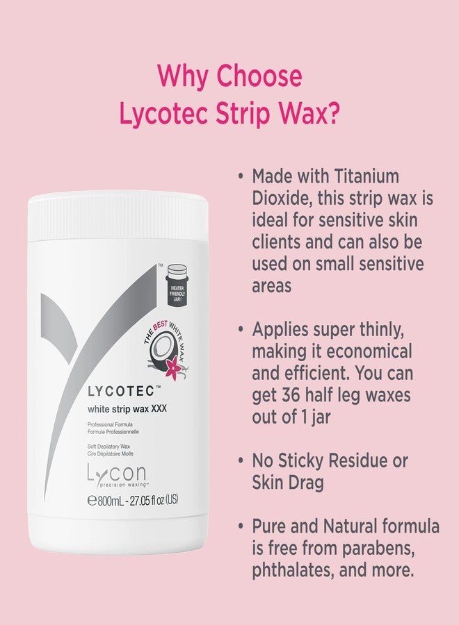 Lycon Lycotec White Strip Wax for Hair Removal, Soft Wax for Fast and Precise Use Over Larger Areas, Professional-Grade Soothing Formula, Suitable for Sensitive Skin, 800ml - Image 2