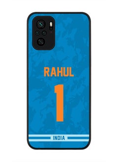 Rugged Black Edge Case for Redmi Note 10S / Redmi Note 10 4G, Slim fit Soft Case Flexible thin Cover - Player Name - KL Rahul, Jersey Number- 1