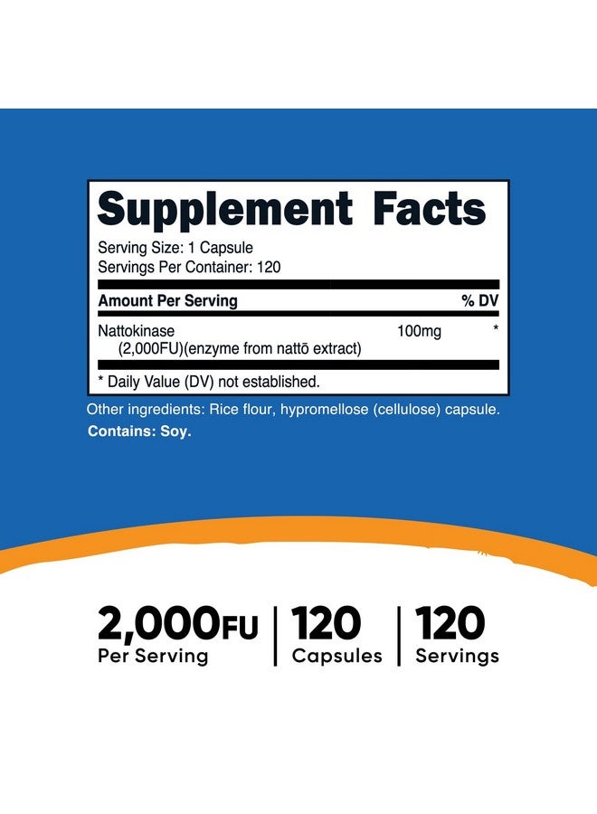 Nutricost Nattokinase 2,000FU, 120 Capsules - Gluten Free, Non-GMO, Vegetarian Friendly - Image 2