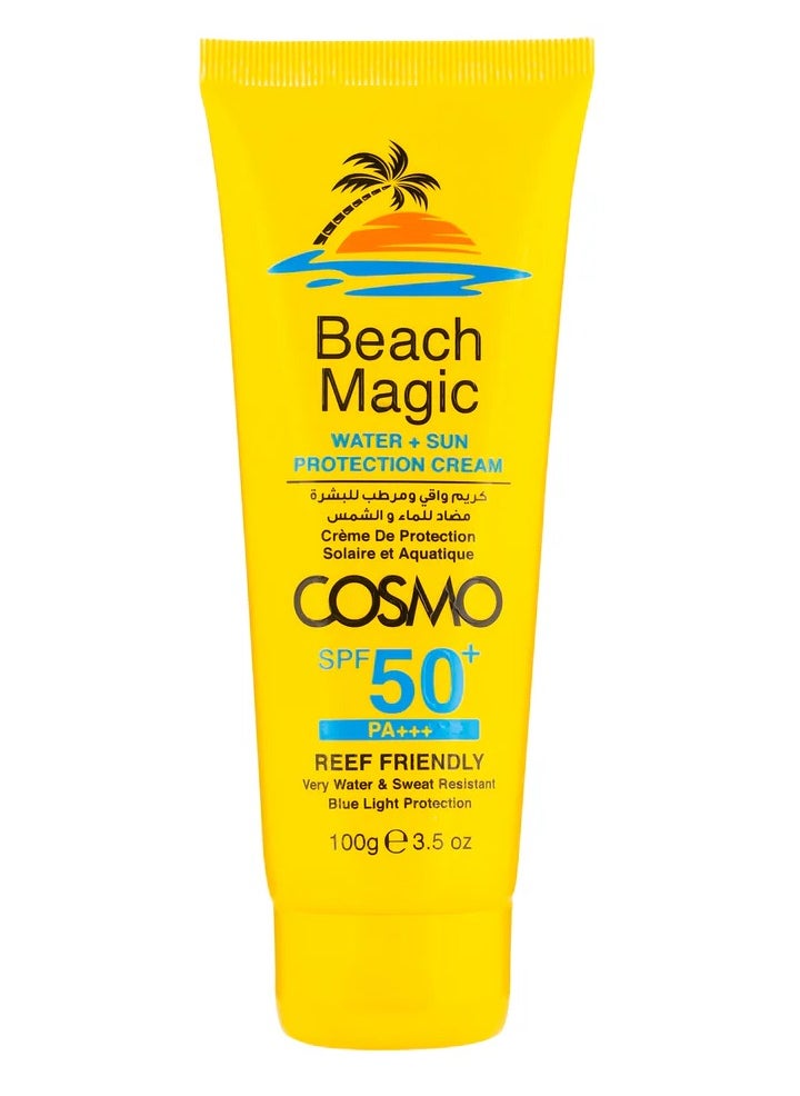 COSMO Cosmo Beach Magic Water+Sun Protection Cream SPF50+ PA+++ 100g for Men and Women  - Image 1