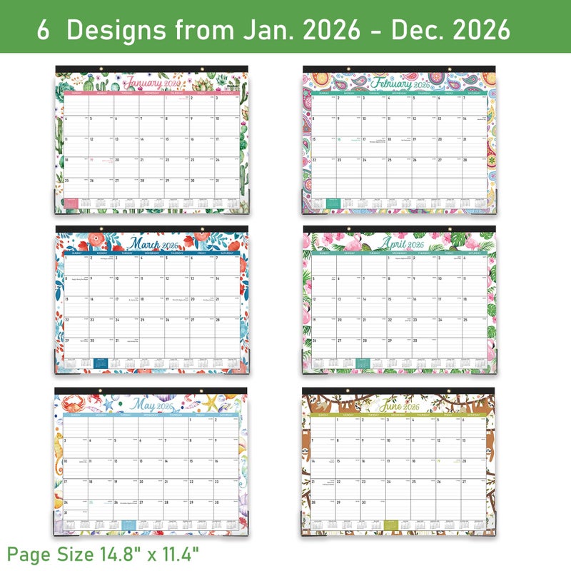 MaaIbok 2026 Desk Calendar - Calendar from January 2026 - December 2026,12 Months Desk Pad Calendar, 14.8" x 11.4", Desk Pad, Large Ruled Blocks - Image 5