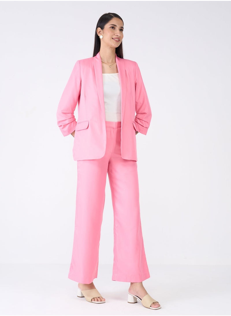 Salt Attire Women's Elegant Full-Sleeve Pink Blazer - Tailored Fit, Premium Polyester Jacket for Office, Events, and Versatile Style  - Image 4