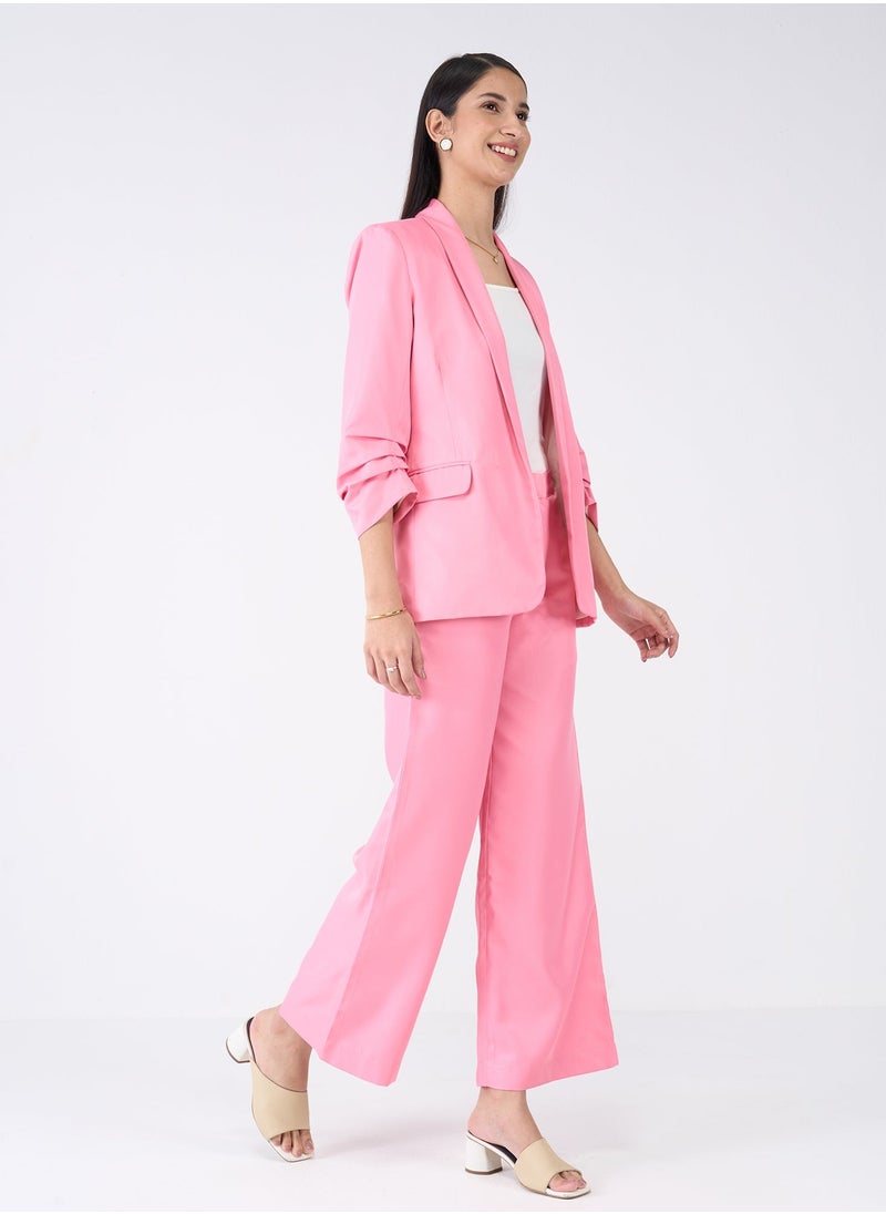 Salt Attire Women's Elegant Full-Sleeve Pink Blazer - Tailored Fit, Premium Polyester Jacket for Office, Events, and Versatile Style  - Image 5