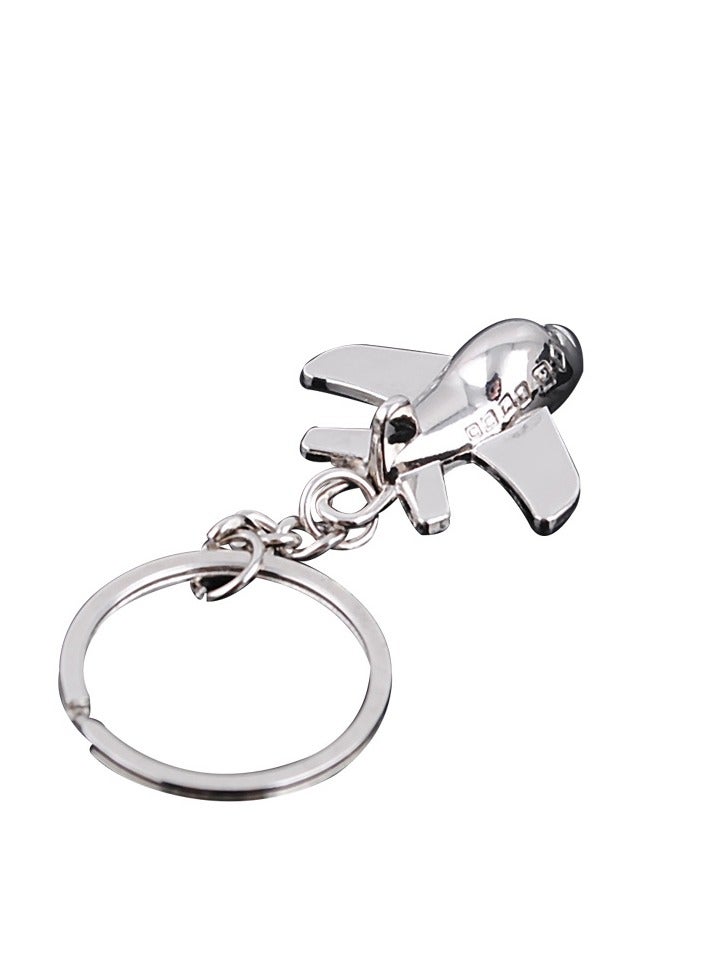 Metal Airplane Keychain Aircraft Key Chain Airplane Key Ring 3D Aircraft Pendant Keyring - Image 1