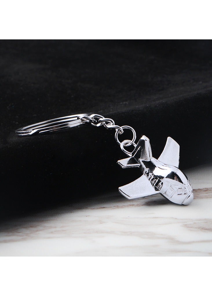 Metal Airplane Keychain Aircraft Key Chain Airplane Key Ring 3D Aircraft Pendant Keyring - Image 2