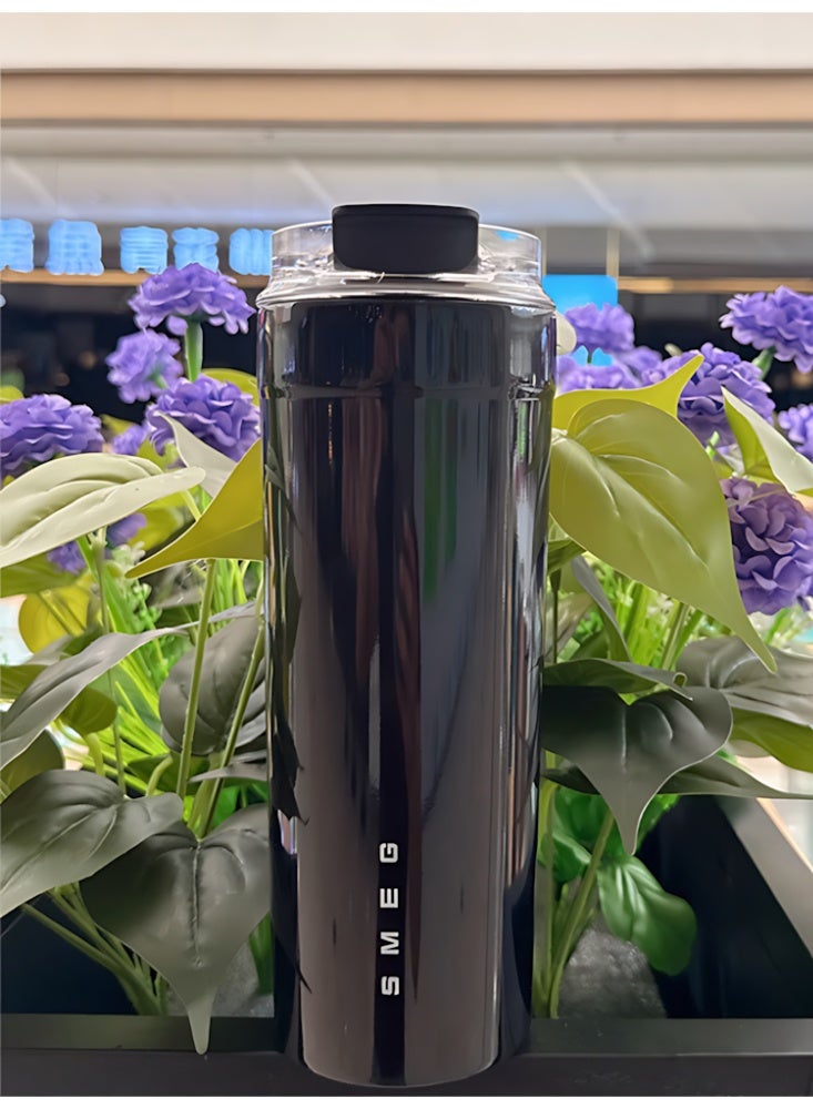 سميج SMEG كوب قهوة سفر بسعة 550 مل – فولاذ مقاوم للصدأ 316 فاخر، ترمس معزول فراغيًا بدرجة غذائية، مناسب للمشروبات الساخنة والباردة (أسود) - Image 5