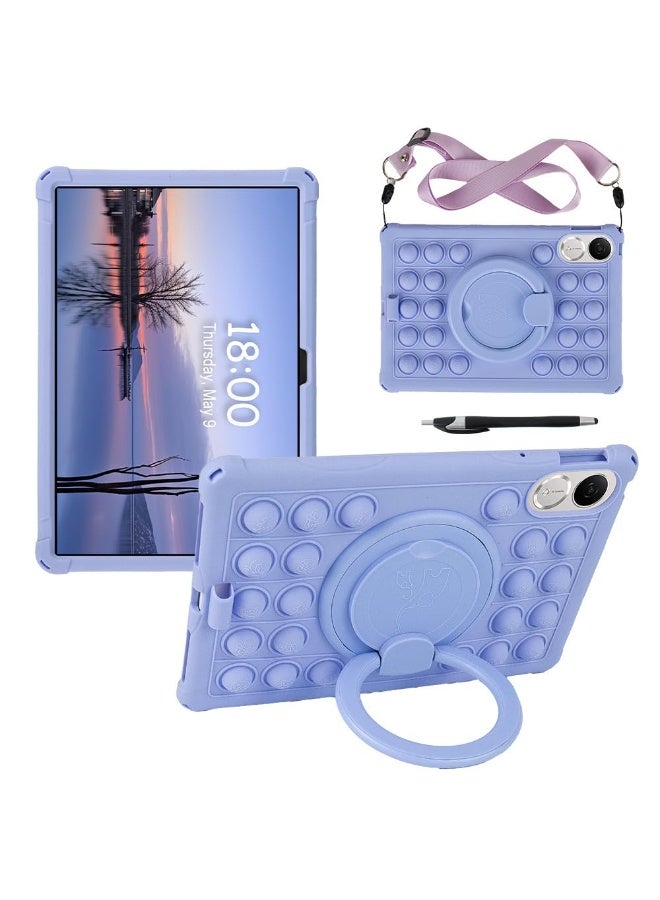 Case Compatible with Honor Pad V9 11.5 inch (ROL-W00/W10) 2025 Kids Soft Silicon 360 Rotating Ring Stand Cover with Should Strap and Pen - Image 1