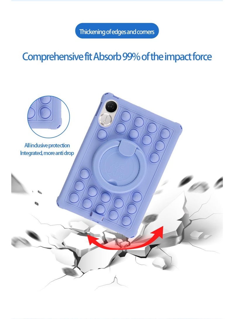 Case Compatible with Honor Pad V9 11.5 inch (ROL-W00/W10) 2025 Kids Soft Silicon 360 Rotating Ring Stand Cover with Should Strap and Pen - Image 2