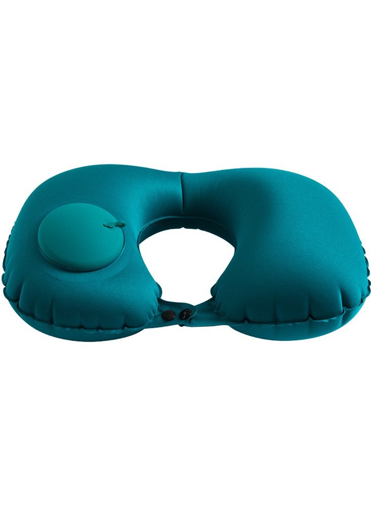 Press inflatable U-shaped portable travel pillow - Image 1