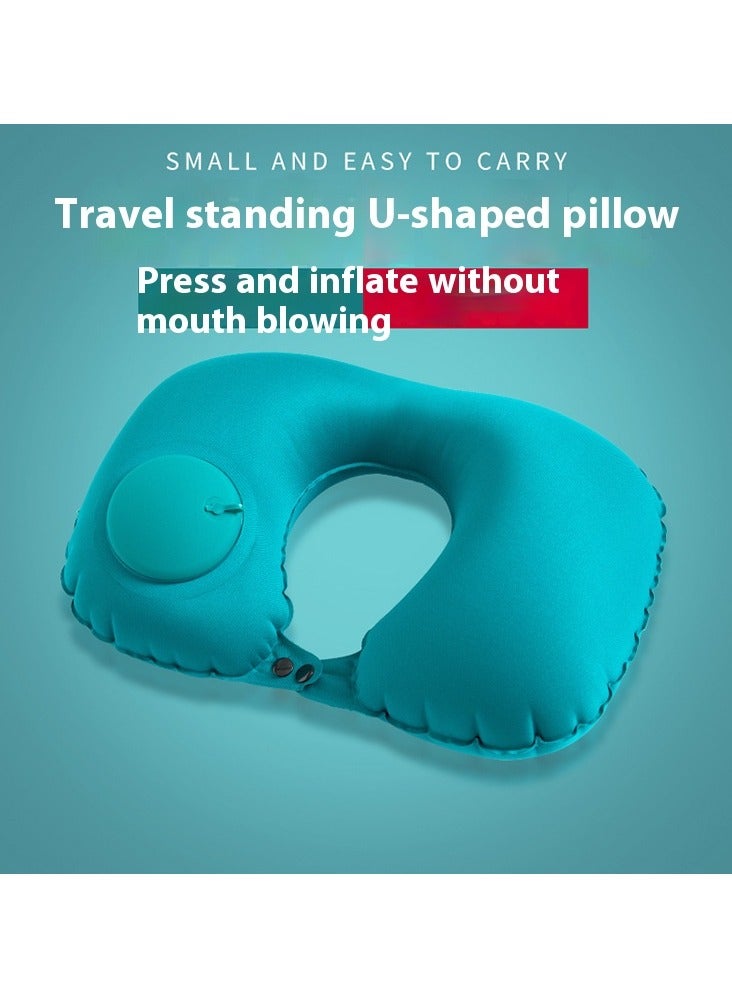 Press inflatable U-shaped portable travel pillow - Image 3