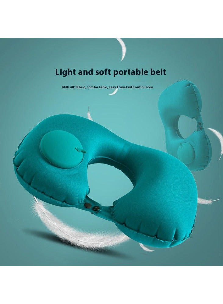 Press inflatable U-shaped portable travel pillow - Image 4