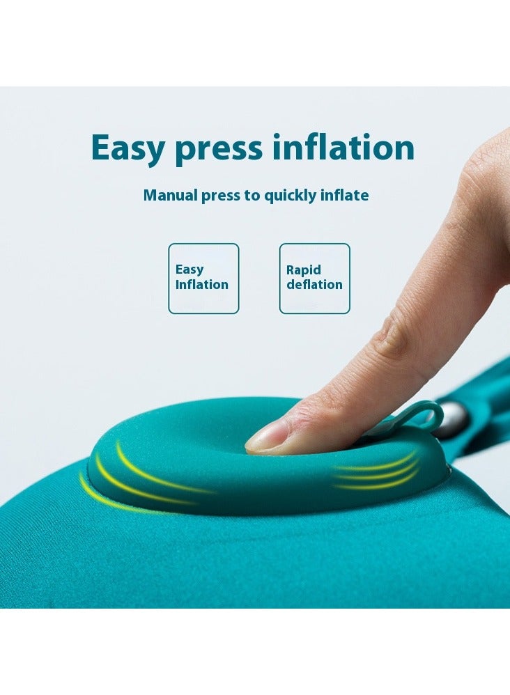 Press inflatable U-shaped portable travel pillow - Image 5