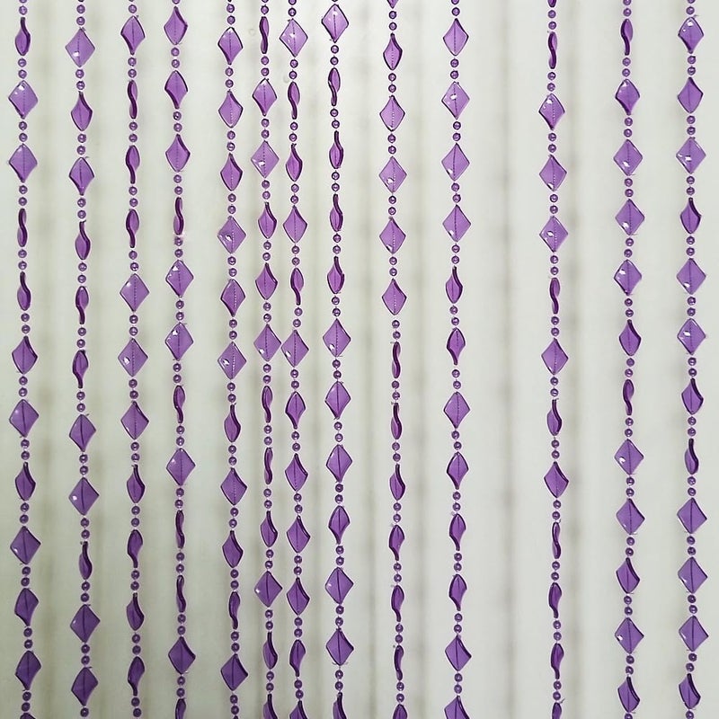 ave split Beaded Curtain Doorways Acrylic Hanging Door Beads String Curtains Tassel Room Divider Screen Decor for Doorway Window Living Room Wedding 050-f-g (39 x 76.8 inch) (Purple) - Image 2