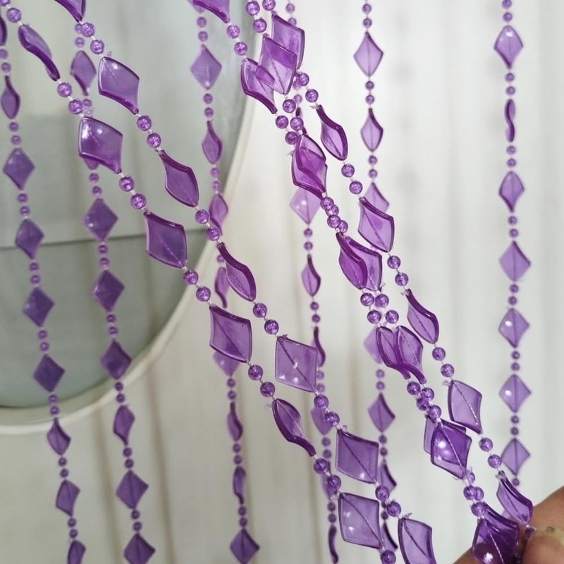 ave split Beaded Curtain Doorways Acrylic Hanging Door Beads String Curtains Tassel Room Divider Screen Decor for Doorway Window Living Room Wedding 050-f-g (39 x 76.8 inch) (Purple) - Image 4