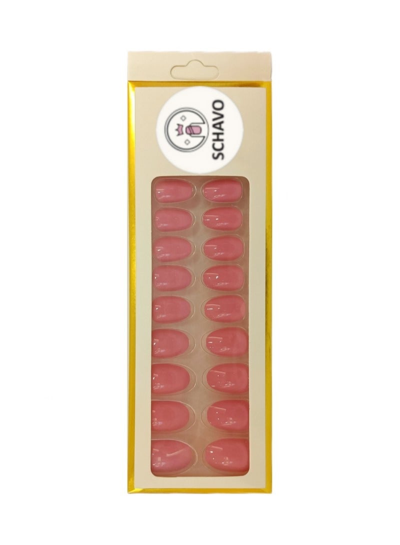 SCHAVO Barbie Pink Glossy Solid Color Nails 24Pcs - Image 1