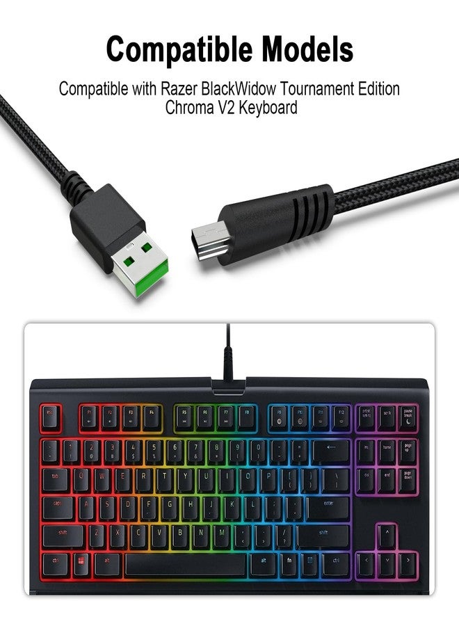 Arzweyk Mini USB Charging Data Sync Cable Cord Compatible with Razer BlackWidow Tournament Edition Chroma/BlackWidow TE Chroma V2 Mechanical Gaming Keyboard, 5.9Ft/1.8m - Image 2