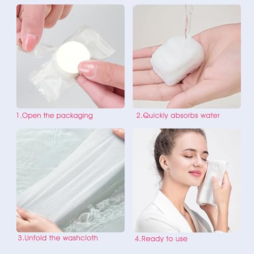Classycoo Compressed Towel 50 Pack Mini Tablets Disposable Portable Face Towel Cotton Coin Tissue for Travel, Camping, Hiking, Sport, Beauty Salon, Home Hand Wipes, Outdoor Activities(Pink, Thick) - Image 5