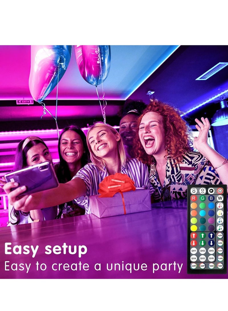 كول بيبي غرفة نوم مصباح LED 100 قدم ( 2 لفة 50 قدم ) الموسيقى متزامن مع تغيير لون الشريط مصباح ، RGB الشريط مع جهاز التحكم عن بعد والتحكم في التطبيق ، وتستخدم لتزيين غرفة الأسرة الطرف  - Image 2
