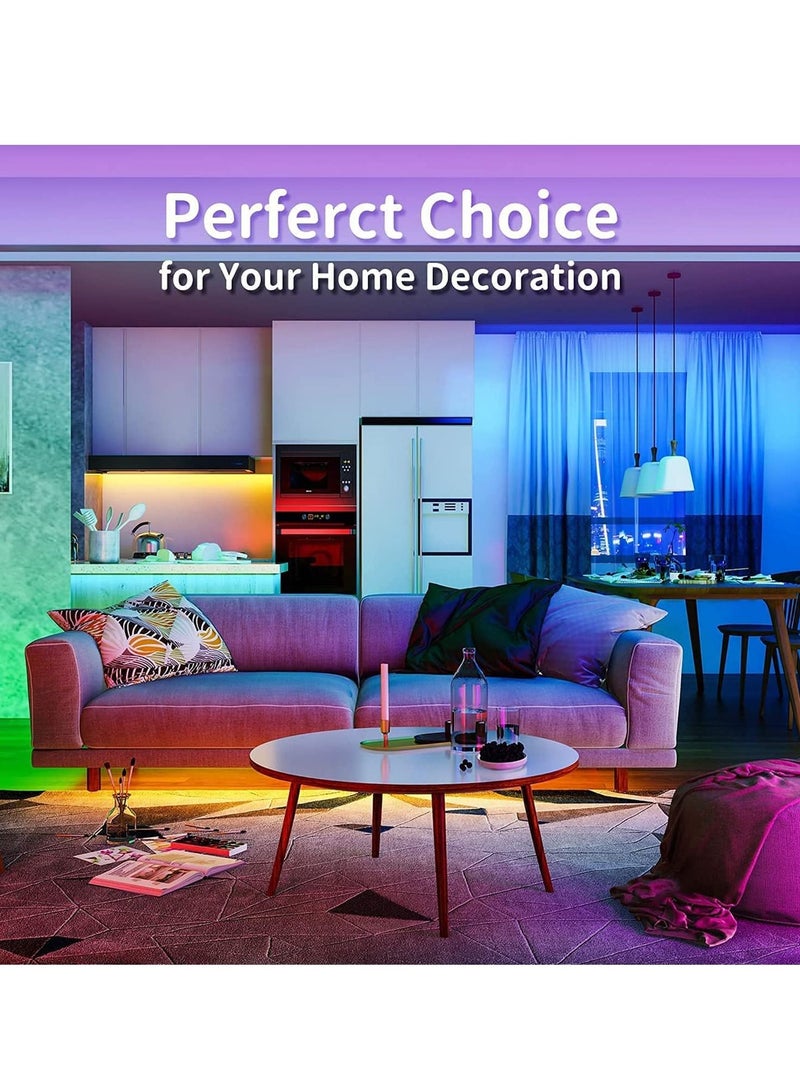 COOLBABY Led Lights for Bedroom 100ft (2 Rolls of 50ft) Music Sync Color Changing Strip Lights with Remote and App Control RGB Strip, for Room Home Party Decoration