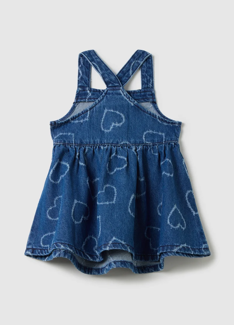 Ovs GIRLS' PURE COTTON DENIM DRESS
