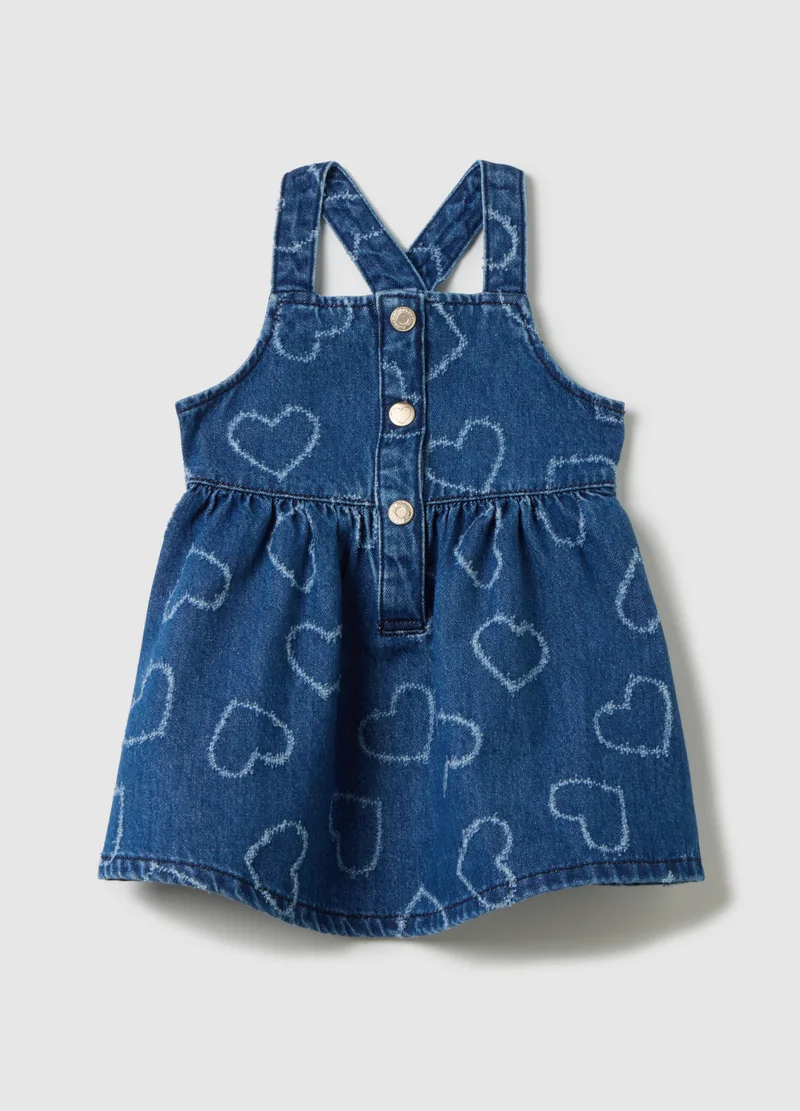Ovs GIRLS' PURE COTTON DENIM DRESS