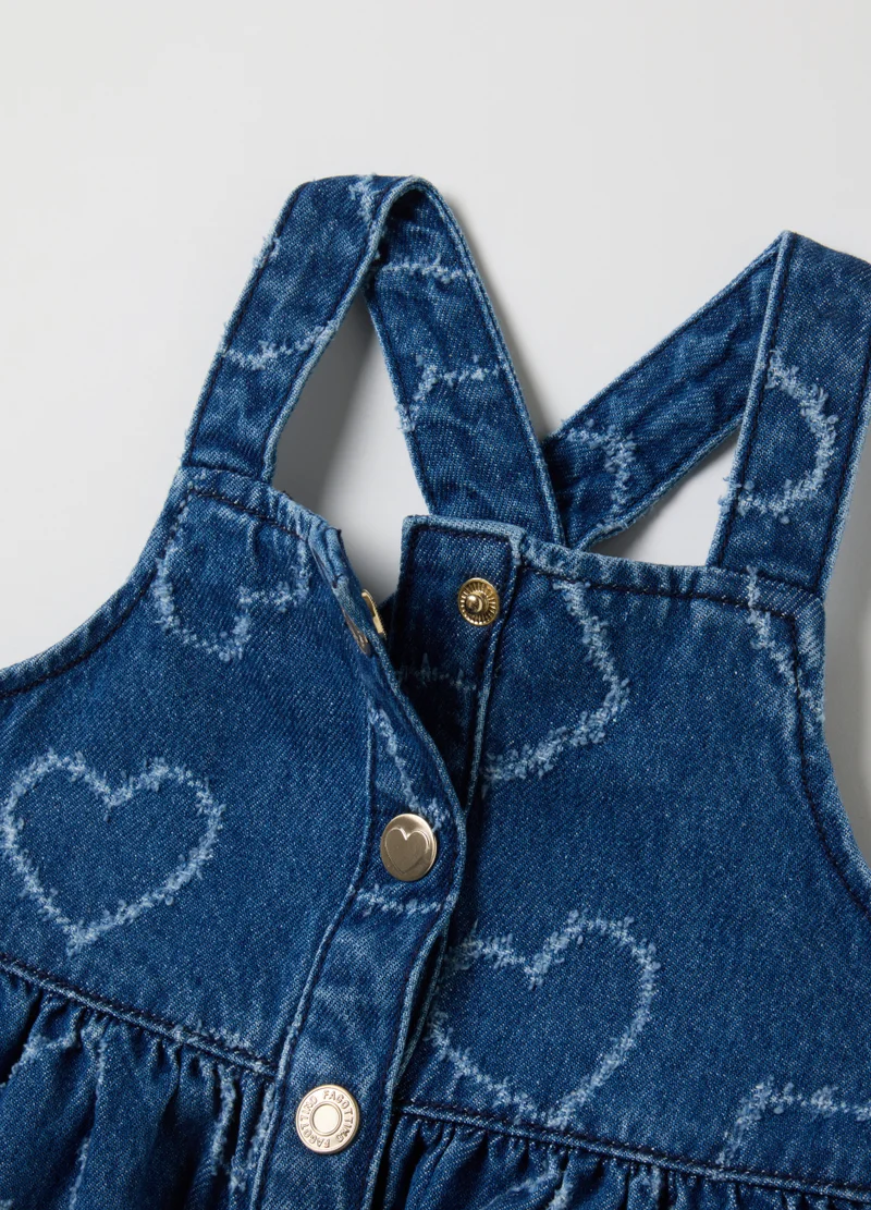 Ovs GIRLS' PURE COTTON DENIM DRESS