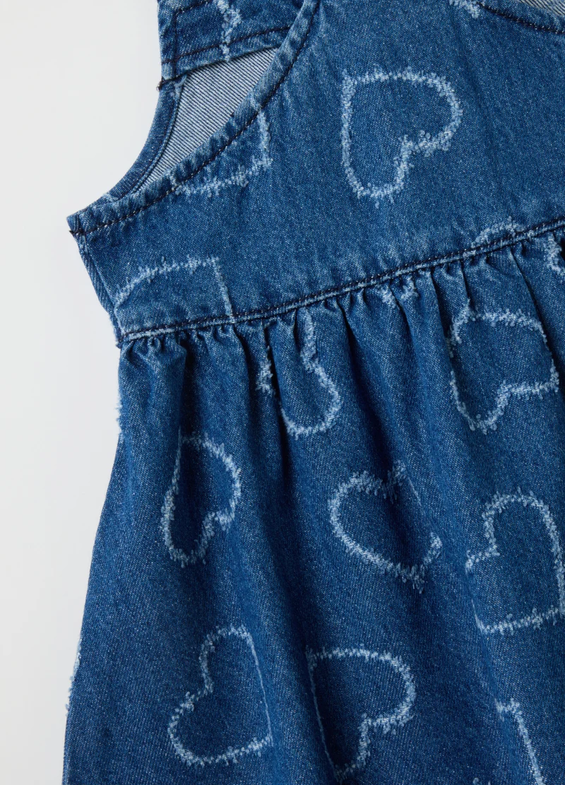 Ovs GIRLS' PURE COTTON DENIM DRESS